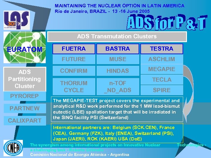 MAINTAINING THE NUCLEAR OPTION IN LATIN AMERICA Río de Janeiro, BRAZIL - 13 -16