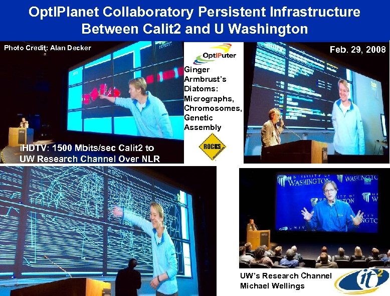 Opt. IPlanet Collaboratory Persistent Infrastructure Between Calit 2 and U Washington Photo Credit: Alan
