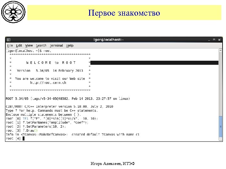 Первое знакомство Игорь Алексеев, ИТЭФ 