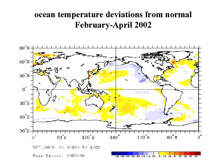 ocean temperature deviations from normal February-April 2002 