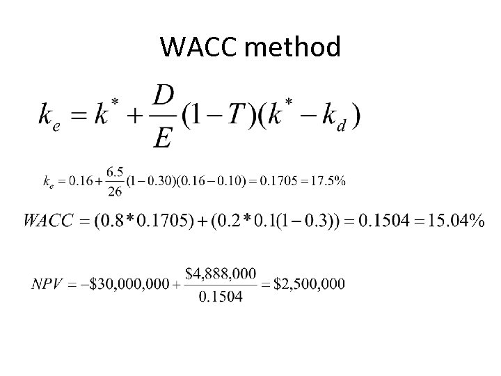 WACC method 