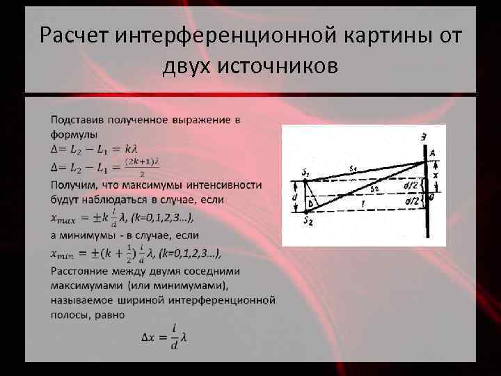 Какое необходимое условие для получения интерференционной картины