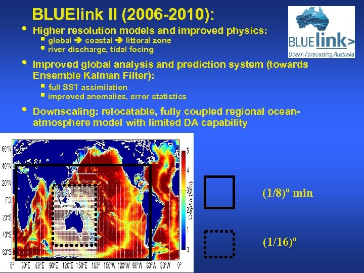  • • • BLUElink II (2006 -2010): Higher resolution models and improved physics: