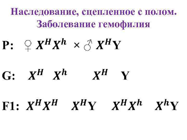 Наследование, сцепленное с полом. Заболевание гемофилия 