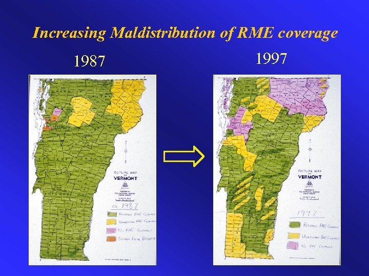 Increasing Maldistribution of RME coverage 1987 1997 