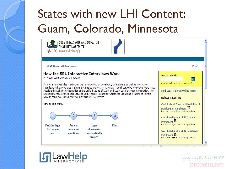 States with new LHI Content: Guam, Colorado, Minnesota 
