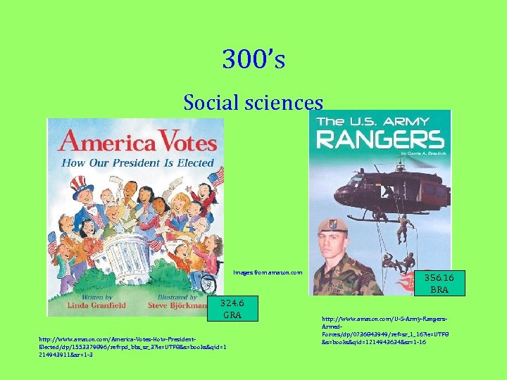 300’s Social sciences Images from amazon. com 324. 6 GRA http: //www. amazon. com/America-Votes-How-President.