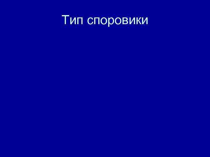 Тип споровики 