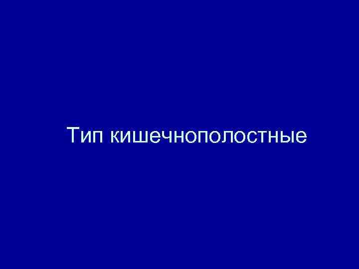 Тип кишечнополостные 