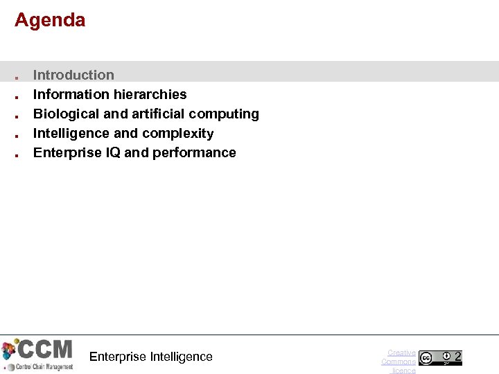 Agenda ■ ■ ■ Introduction Information hierarchies Biological and artificial computing Intelligence and complexity