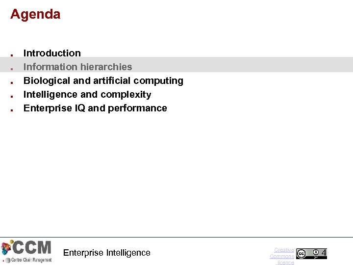 Agenda ■ ■ ■ Introduction Information hierarchies Biological and artificial computing Intelligence and complexity