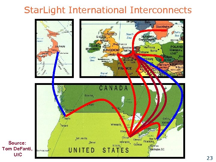 Star. Light International Interconnects Source: Tom De. Fanti, UIC 23 