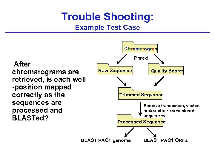 Trouble Shooting: Example Test Case Chromatogram After chromatograms are retrieved, is each well -position