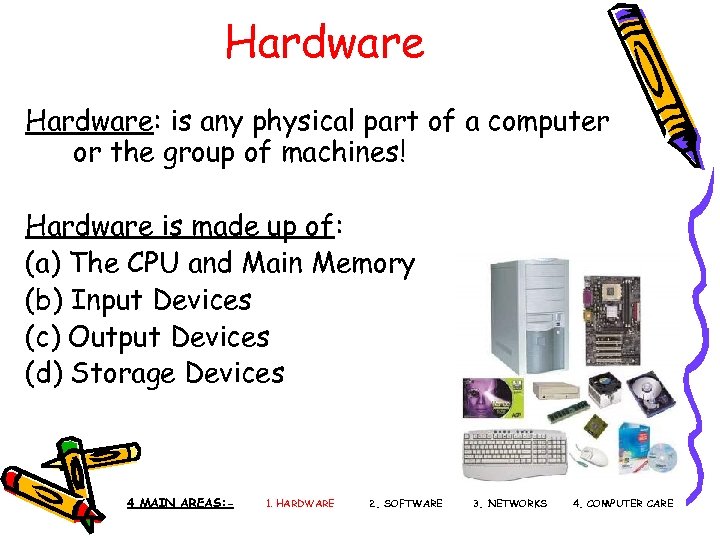 Hardware: is any physical part of a computer or the group of machines! Hardware