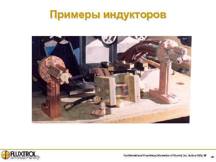 Примеры индукторов Confidential and Proprietary Information of Fluxtrol, Inc. Auburn Hills, MI 26 