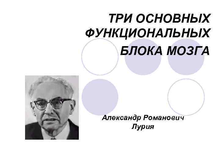 Лурия александр романович презентация