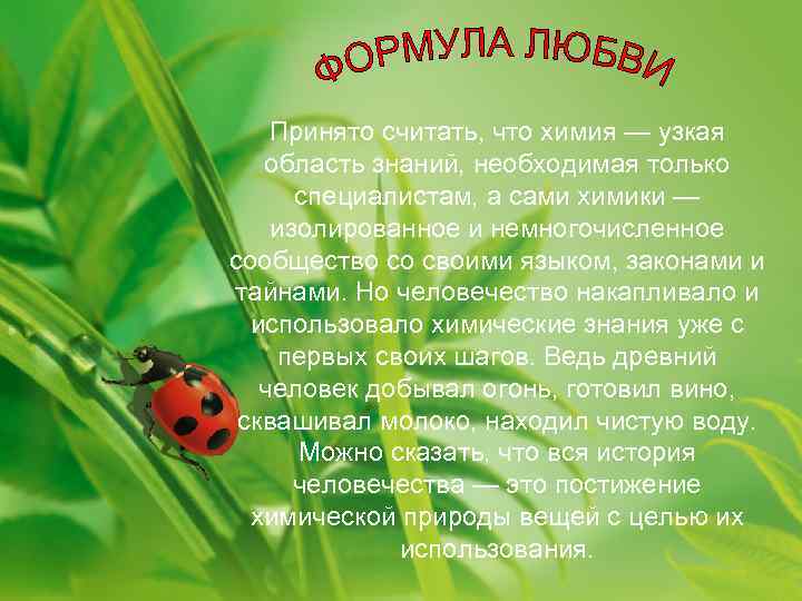 Принято считать, что химия — узкая область знаний, необходимая только специалистам, а сами химики