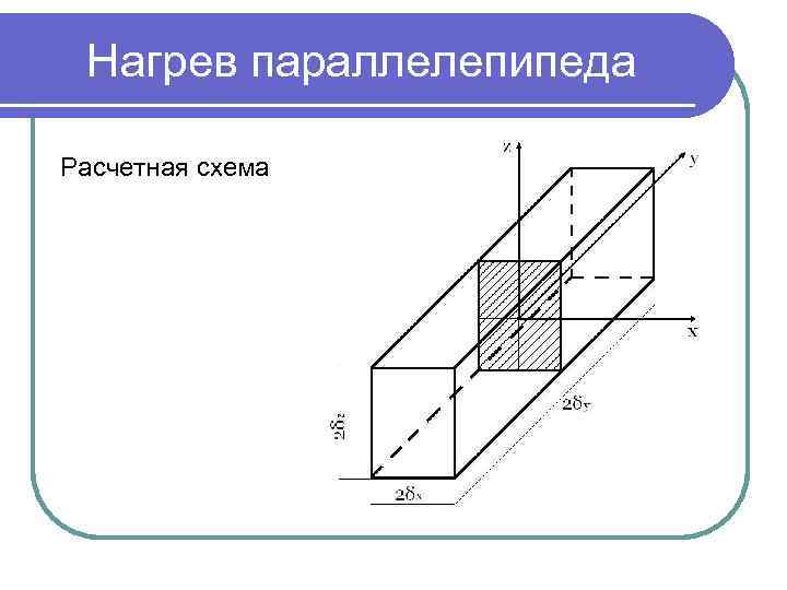 Нагрев параллелепипеда Расчетная схема 
