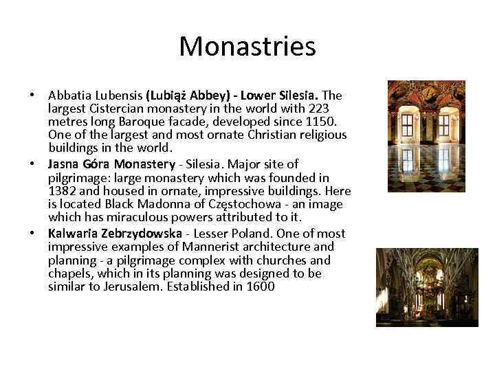 Monastries • Abbatia Lubensis (Lubiąż Abbey) - Lower Silesia. The largest Cistercian monastery in