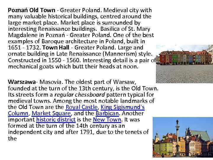 Poznań Old Town - Greater Poland. Medieval city with many valuable historical buildings, centred