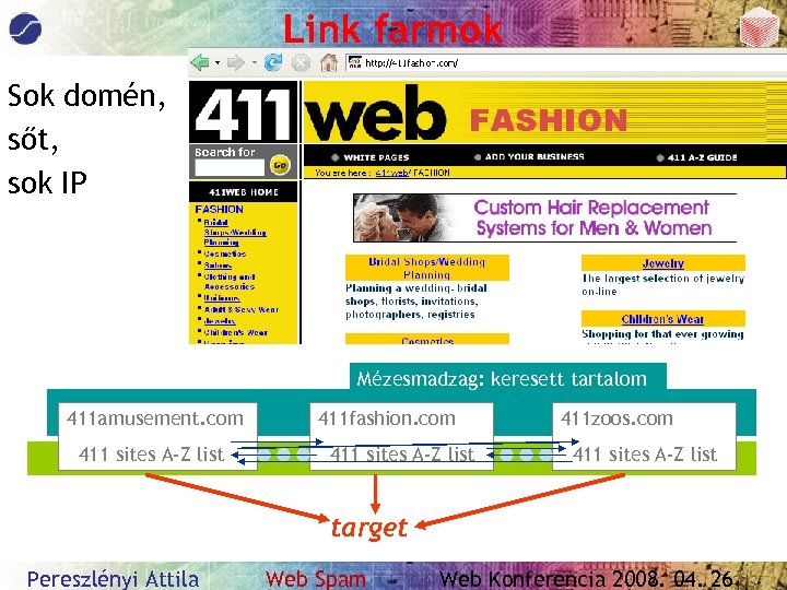 Link farmok Sok domén, sőt, sok IP Mézesmadzag: keresett tartalom 411 amusement. com 411