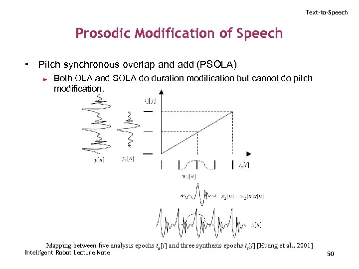 Text-to-Speech Prosodic Modification of Speech • Pitch synchronous overlap and add (PSOLA) ► Both