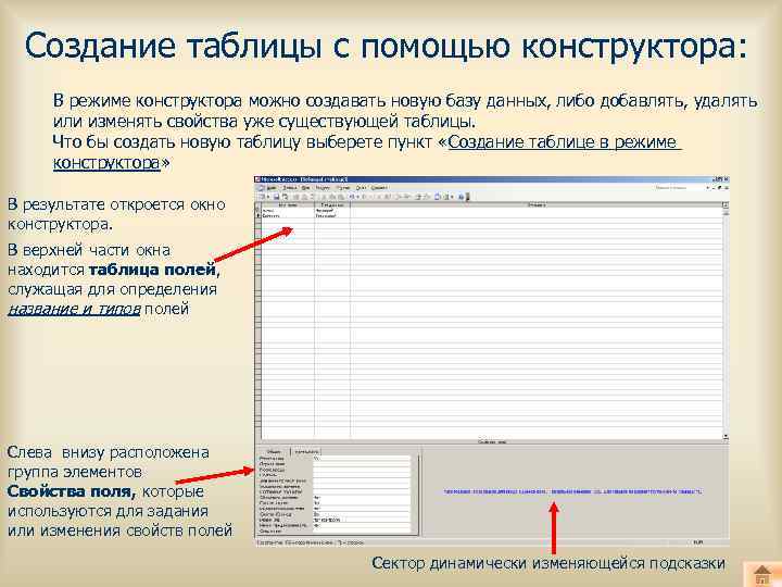 Создание таблиц базы. Создание базы данных с помощью конструктора. База данных таблица в режиме конструктора. Таблица в режиме конструктора. Создание таблиц с помощью конструктора.