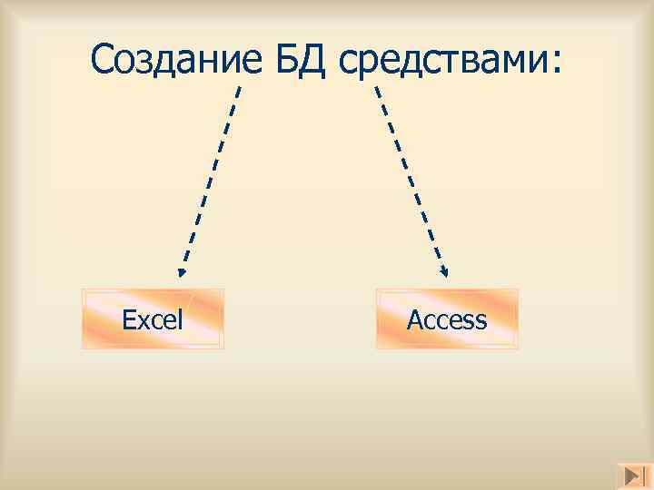 Создание БД средствами: Excel Access 