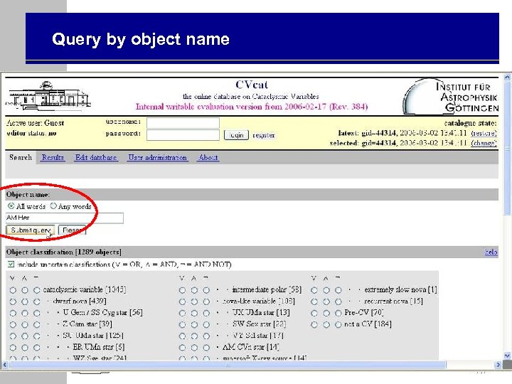 Query by object name 