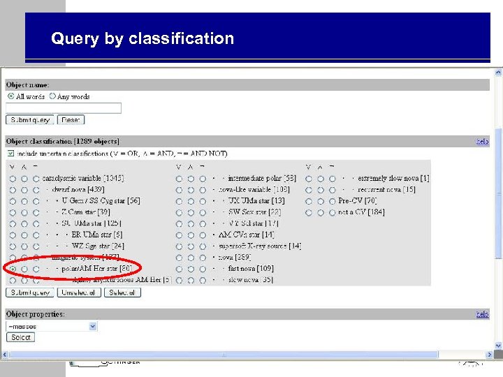 Query by classification 