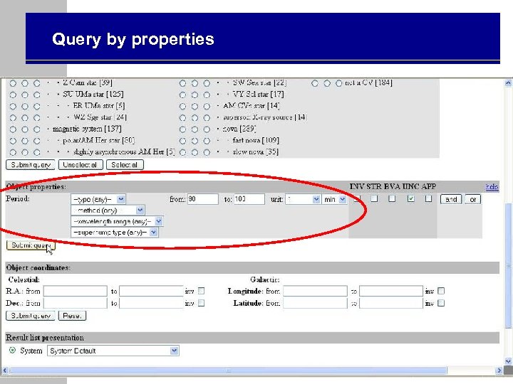 Query by properties 
