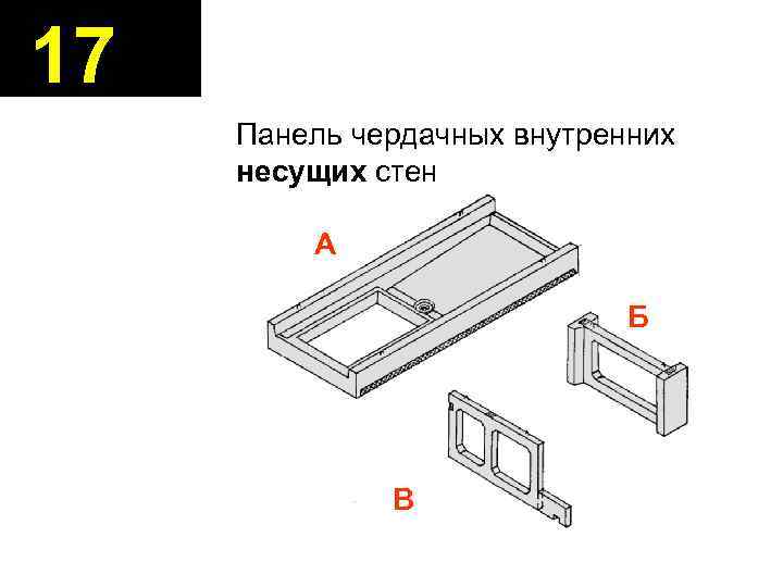 17 Панель чердачных внутренних несущих стен А Б В 