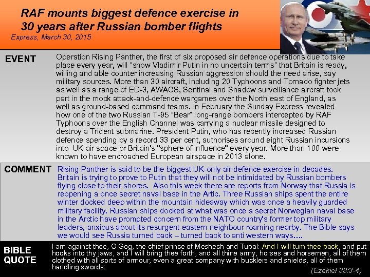 RAF mounts biggest defence exercise in 30 years after Russian bomber flights Express, March