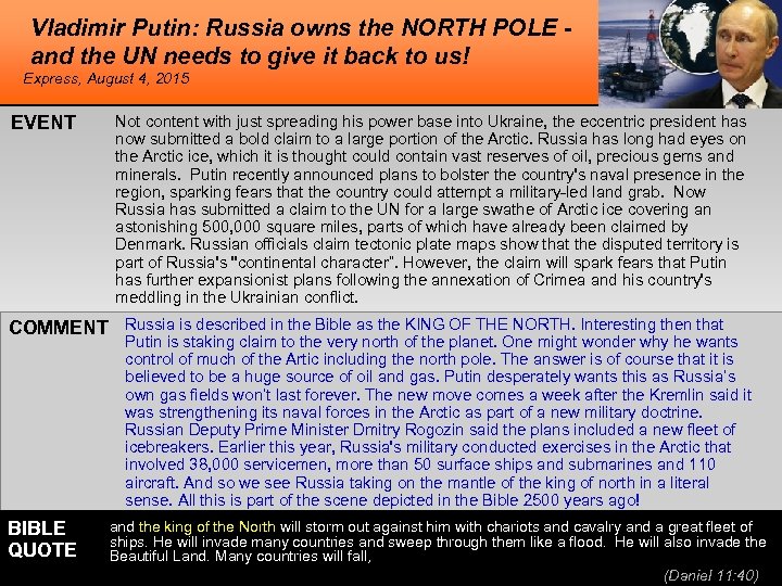 Vladimir Putin: Russia owns the NORTH POLE and the UN needs to give it