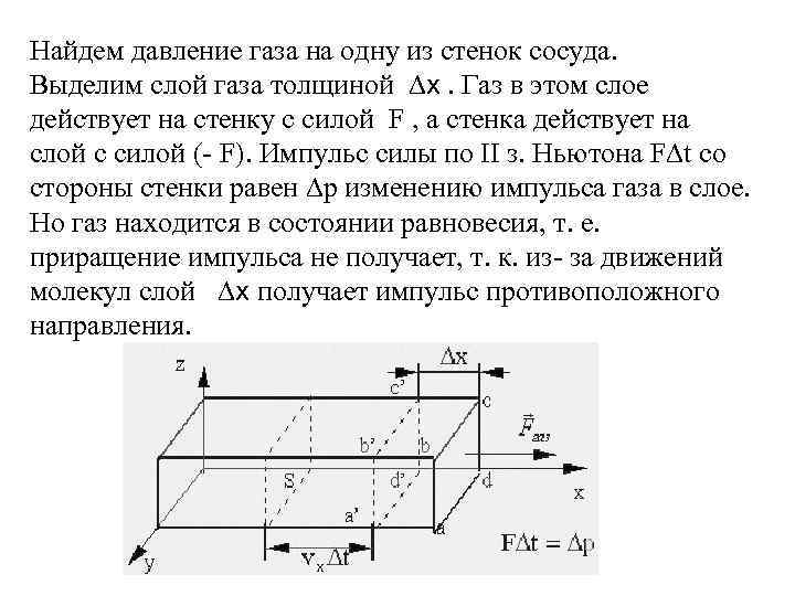 Сила на стенку сосуда. Давление газа на стенки сосуда. Давление газа на стенки сосуда формула. Средняя сила действующая на стенку сосуда. Давление на стенки сосуда формула.