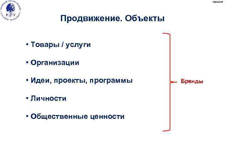 А. Малыгин © Продвижение. Объекты • Товары / услуги • Организации • Идеи, проекты,