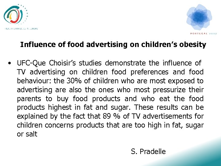 Influence of food advertising on children’s obesity • UFC-Que Choisir’s studies demonstrate the influence