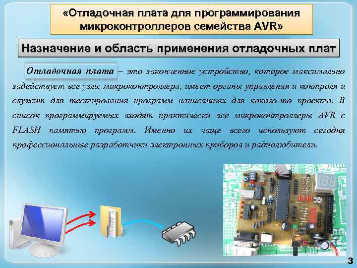  «Отладочная плата для программирования микроконтроллеров семейства AVR» Назначение и область применения отладочных плат