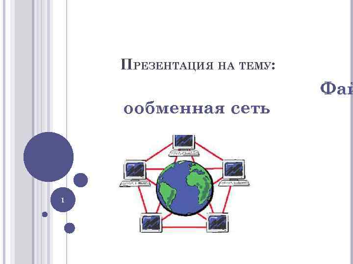 ПРЕЗЕНТАЦИЯ НА ТЕМУ: ообменная сеть 1 Фай 