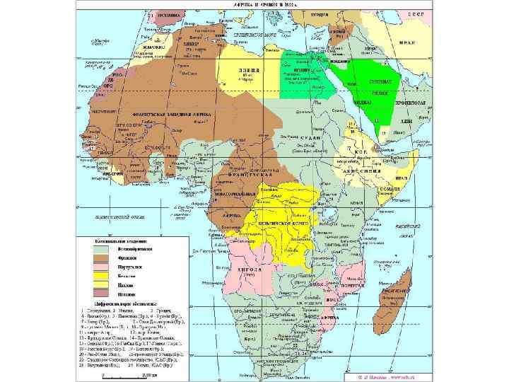 Политическая карта африки со странами крупно на русском в хорошем качестве с увеличением
