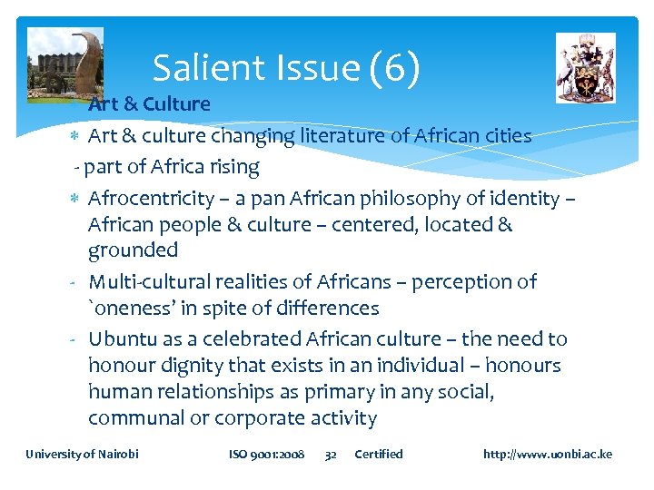 Salient Issue (6) Art & Culture Art & culture changing literature of African cities