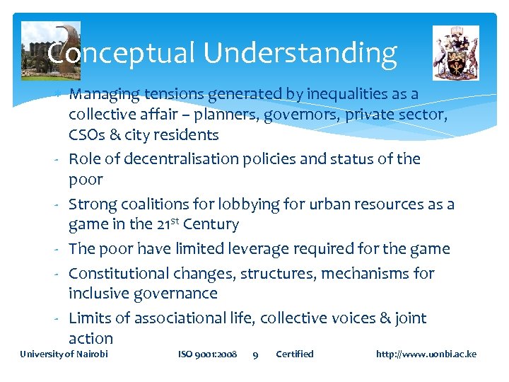 Conceptual Understanding Managing tensions generated by inequalities as a collective affair – planners, governors,