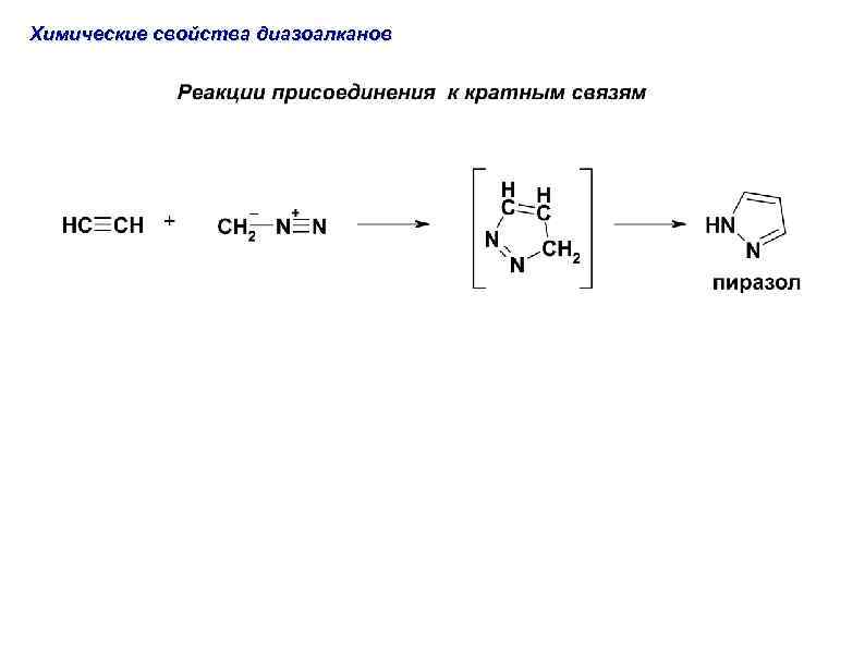 Химические свойства диазоалканов 