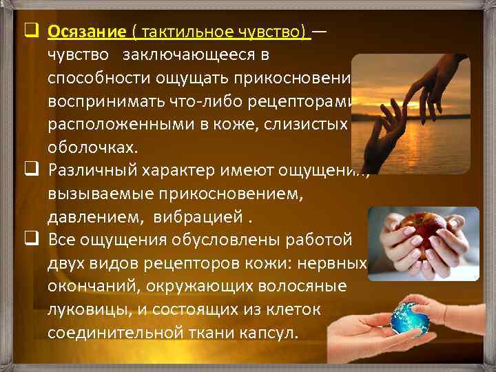 Тактильные ощущения картинки