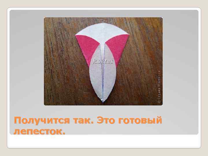 Получится так. Это готовый лепесток. 