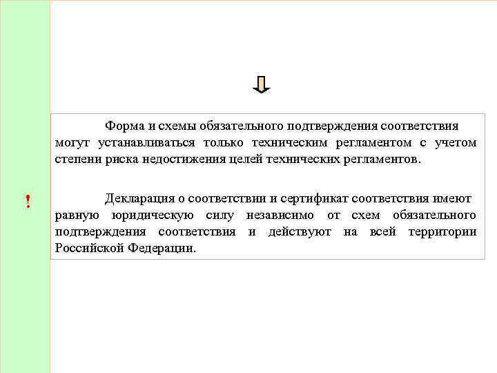 Форма и схемы обязательного подтверждения соответствия могут устанавливаться