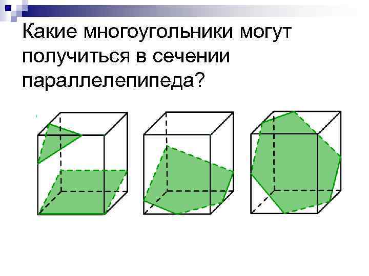 Нарисуйте различные по форме сечения параллелепипеда