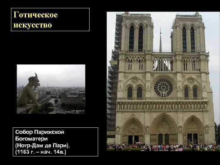 Готическое искусство Собор Парижской Богоматери (Нотр-Дам де Пари). (1163 г. – нач. 14 в.