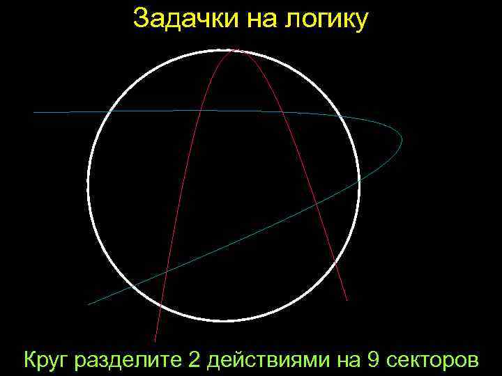 Задачки на логику Круг разделите 2 действиями на 9 секторов 
