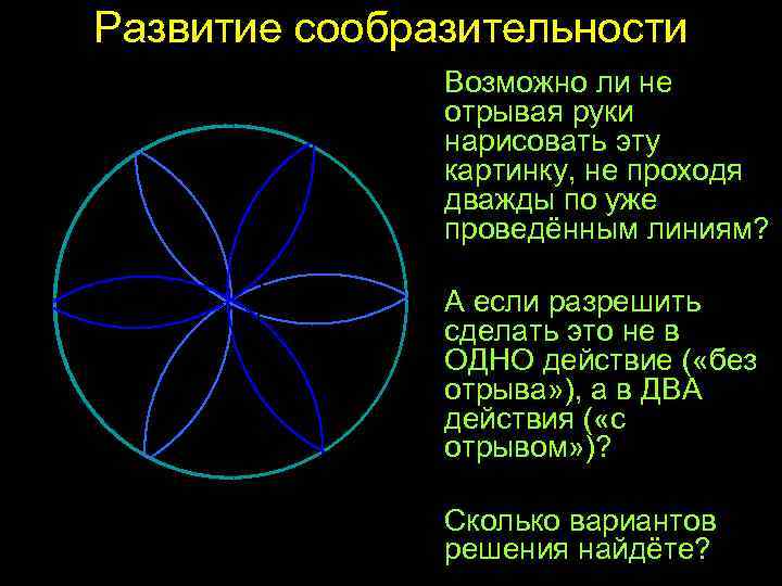 Развитие сообразительности Возможно ли не отрывая руки нарисовать эту картинку, не проходя дважды по